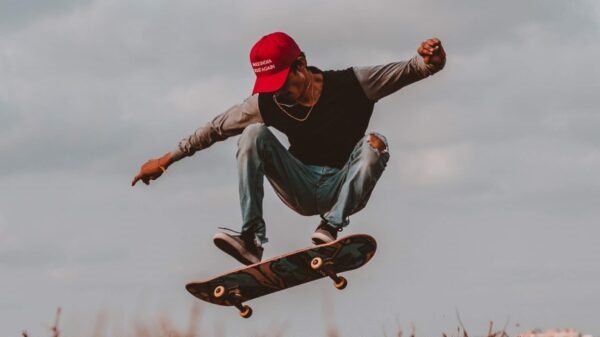 playing skateboard