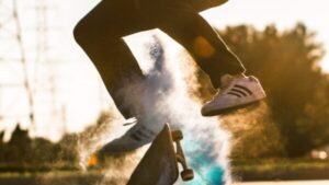 playing skateboard